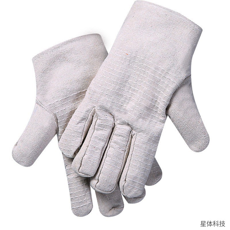 劳保帆布手套 均码 棉 加厚 耐磨 搬运 工地 机械 维修 电焊 装卸 车间 作业 米白色图片3