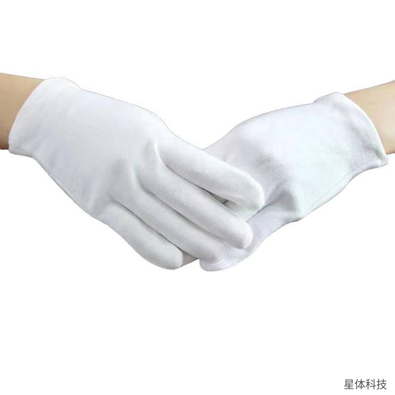 白色礼仪手套 棉质薄款 分指款 礼仪接待检阅表演手套 文玩盘珠作业白手套 工作手套 男女通用图片3