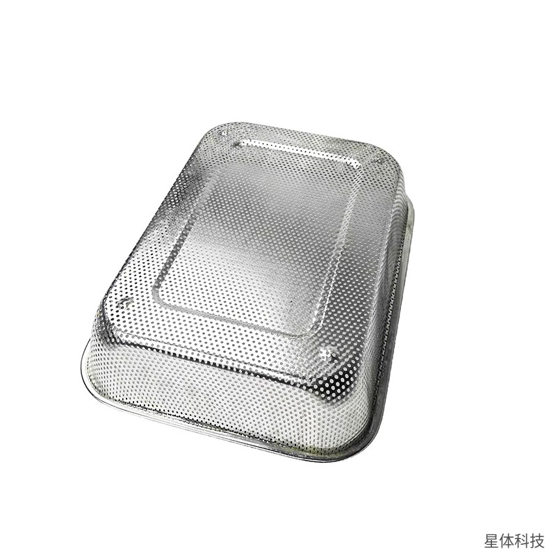 不锈钢沥水篮 37.5×27.5×6.5厘米 长方形沥水盘 漏盆 洗菜篮 蒸盘 餐厅后厨控油盘 银色图片3