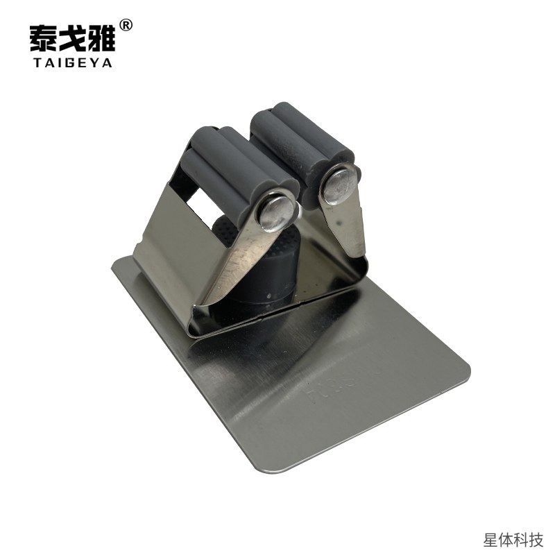 不锈钢拖把夹 单夹 免打孔 扫把挂钩 拖把挂架 墙壁固定夹 卫生间阳台 收纳挂件 银色图片4