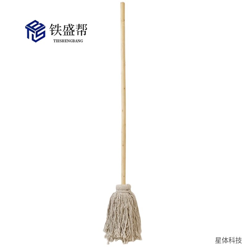 棉线拖把 0.5千克 吸水墩布 圆头拖布 拧水拖把 办公室家用地面清洁工具 商用墩布 白色图片4