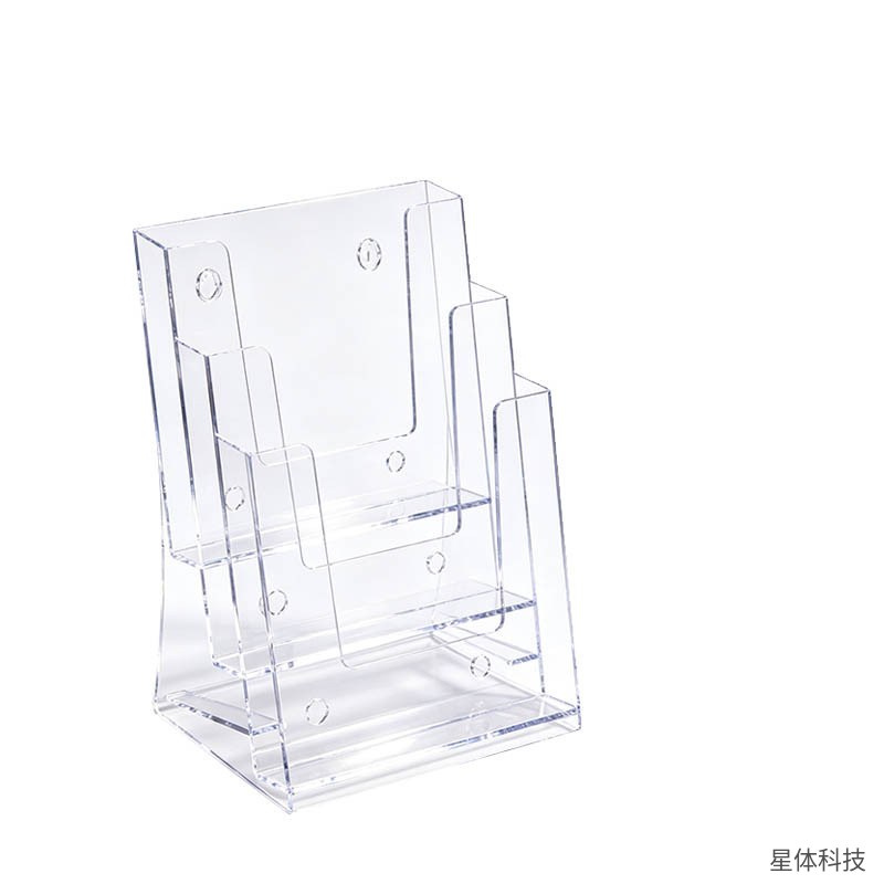 塑料展示架 二层三格 资料架 宣传单页架 名片盒 桌面 前台 展会 透明 立式 收纳 透明色图片2