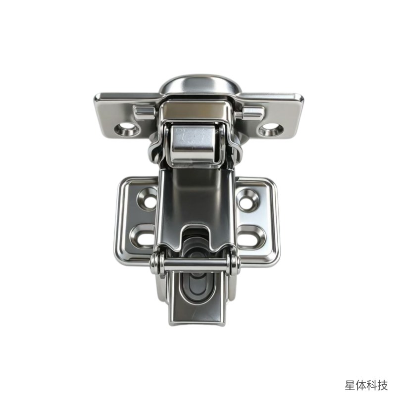 165度不锈钢阻尼合页 大弯 无盖 橱柜门铰链 缓冲静音 衣柜合页 家具五金 柜门 银色图片3