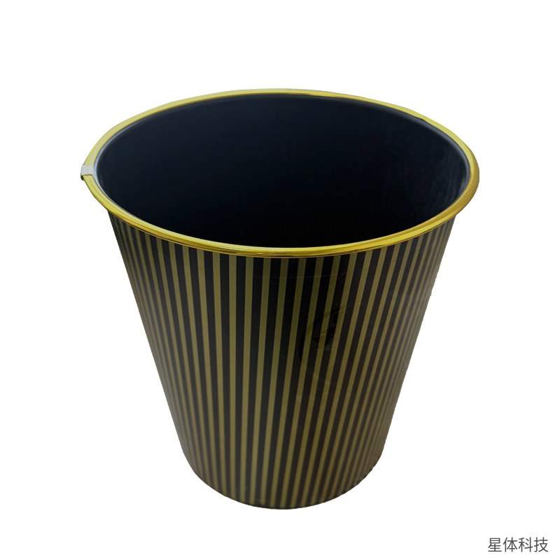 塑料垃圾桶 10升 圆形 无盖纸篓 办公室卧室客厅 废纸篓 垃圾筒 家用清洁用品 黑色图片2