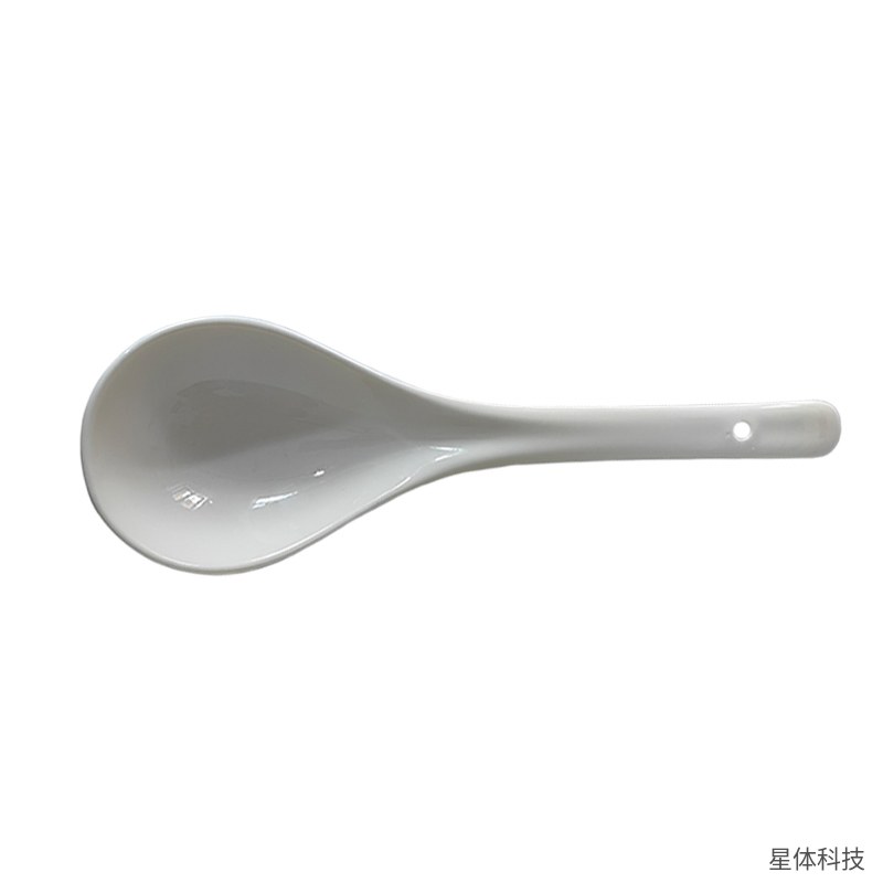 陶瓷大汤勺 23厘米 盛汤勺 长柄 汤匙 家用 餐厅 酒店 食堂 火锅 釉面 白瓷 白色图片5