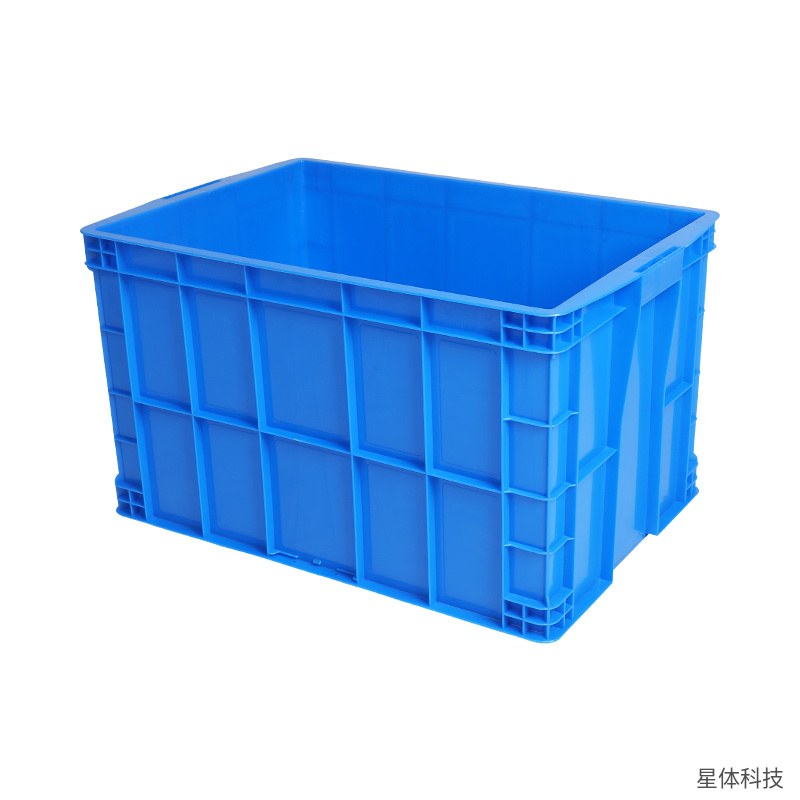 塑料周转箱 450×335×210毫米 物流箱 零件箱 收纳箱 仓库 工厂 车间 加厚 无盖 蓝色图片2