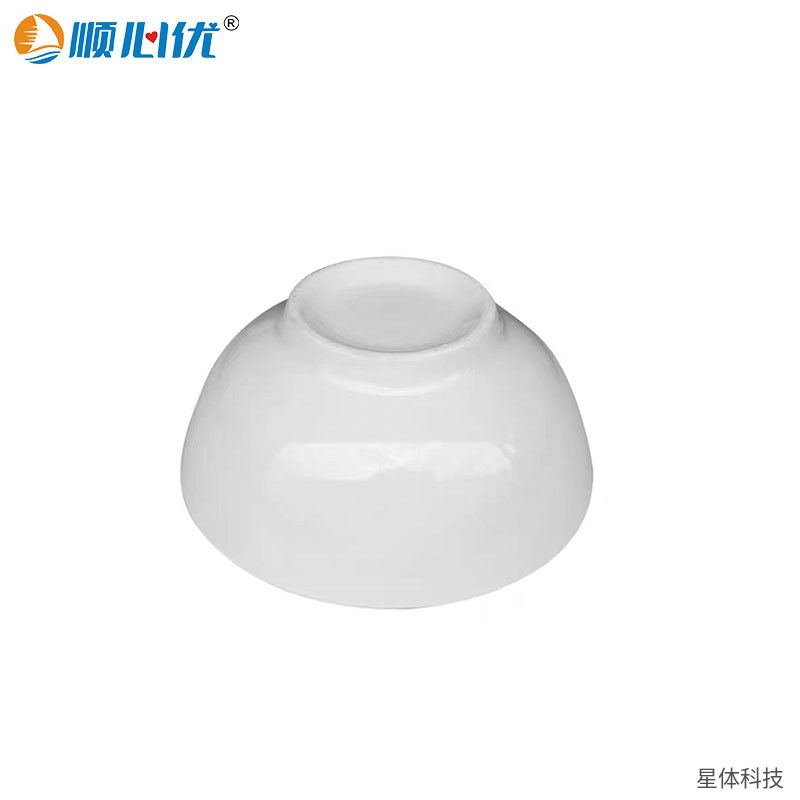 纯白陶瓷碗 6英寸 饭碗 汤碗 粉碗 面碗 家用餐厅食堂碗 白瓷餐具 简约纯色大碗 象牙白图片2